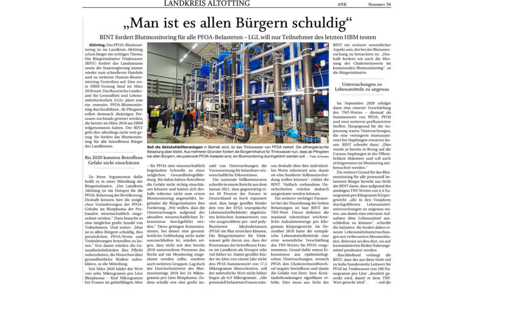 Zweites Bio-Monitoring für alle!