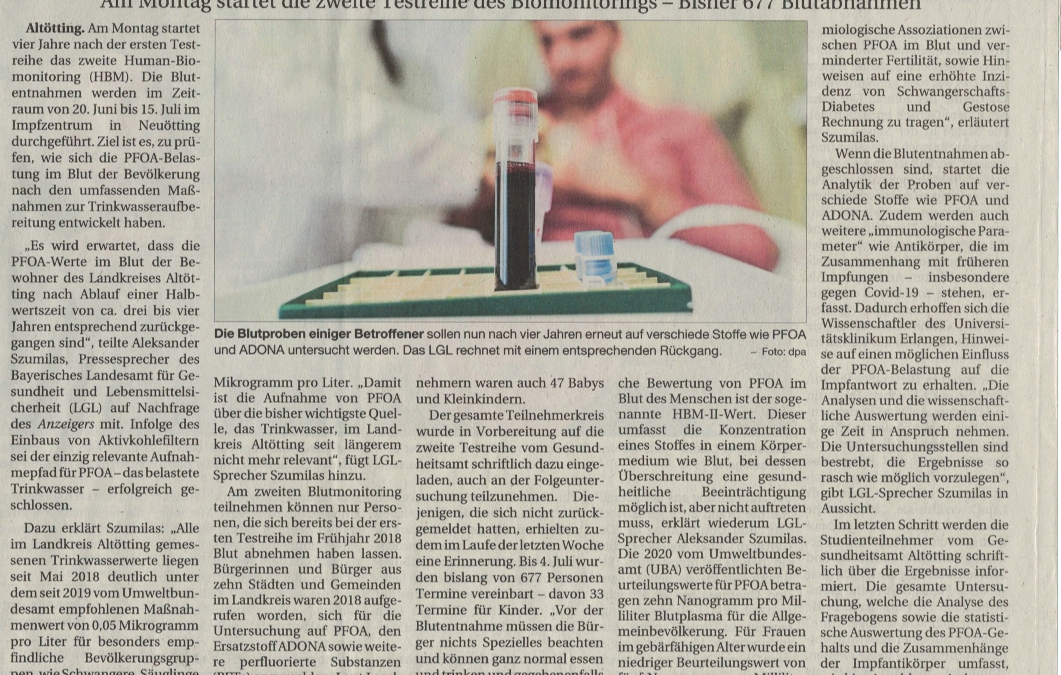 LGL rechnet mit niedrigen PFOA-Werten