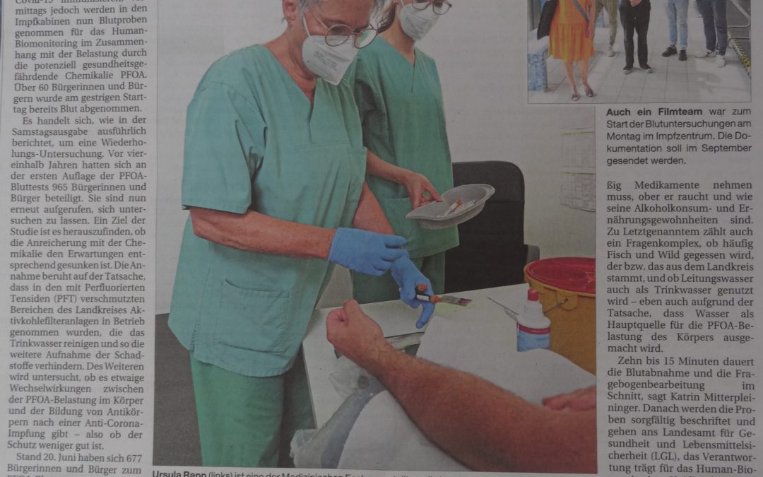 64 PFOA-Bluttests am ersten Tag